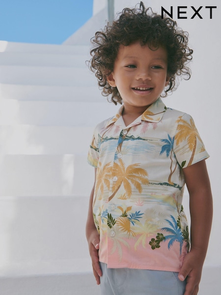 Multi Palm Scene Short Sleeve Printed Shirt (3mths-7yrs) (308158) | AED28 - AED33