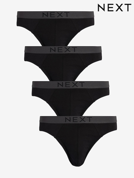 שחור - Pure 100% Cotton Briefs 4 Pack (308505) | ‏62‏₪