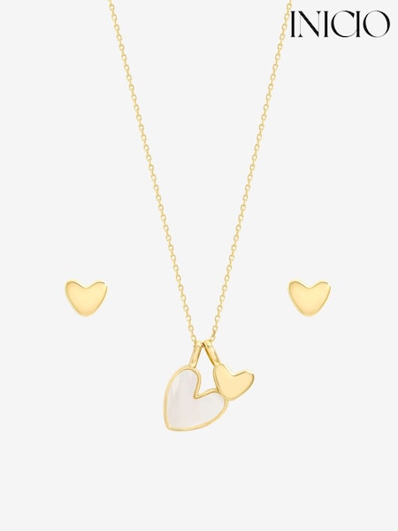 Gold - Inicio Mother Of Pearl Heart Set