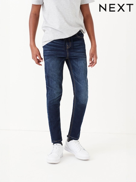 Albastru indigo - Blugi elastici cu talie elastică (3-16ani) (308689) | 97 LEI - 134 LEI