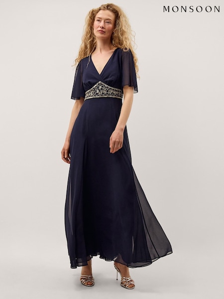 Azul - Monsoon Sienna Vestido maxi bordado