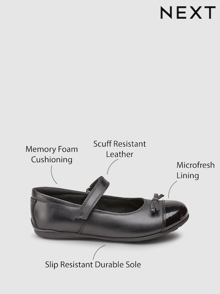 Schwarz - Leather Patent Toe Cap Mary Jane Shoes (308745) | 18 € - 23 €