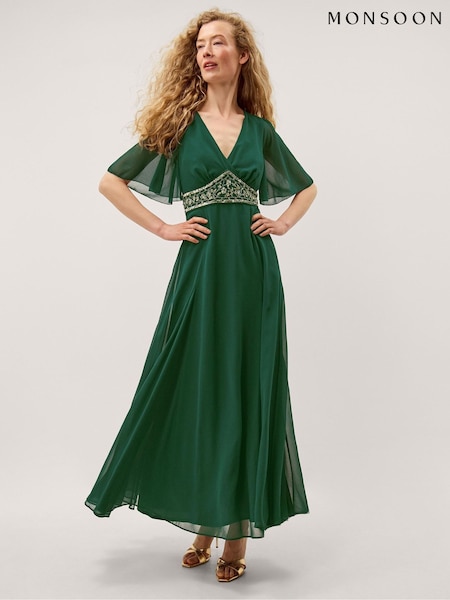 Green - Monsoon Sienna Embellished Maxi Dress