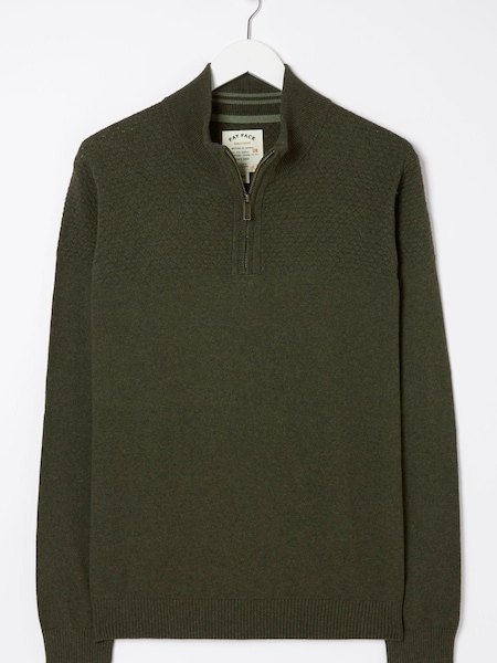 FatFace Green Braunton Texture Half Neck Jumper (308775) | €30
