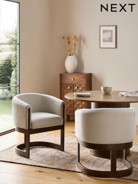 Tweedy Plain Light Natural Brady Walnut Effect Leg Dining Chair (308873) | €365
