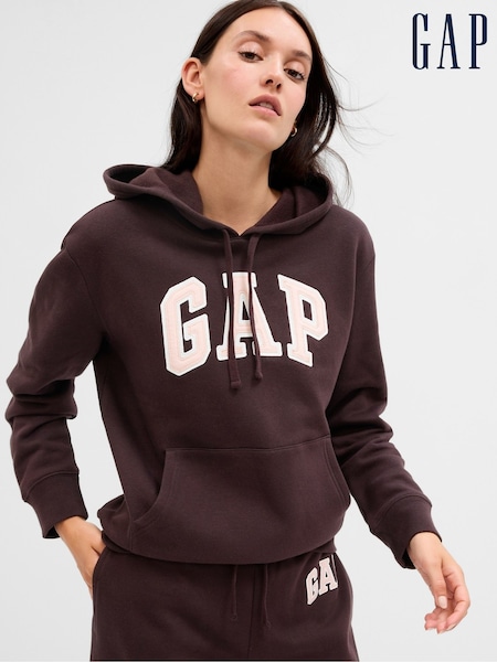Brown/Pink - Gap Relaxed Logo Hoodie