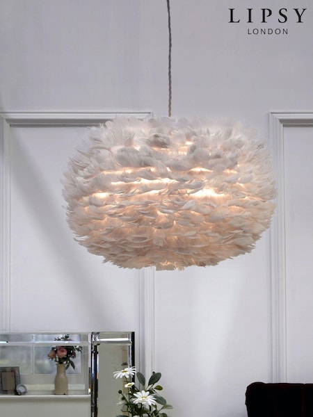 Lipsy Grey Feather Ceiling Light Shade (309712) | €89