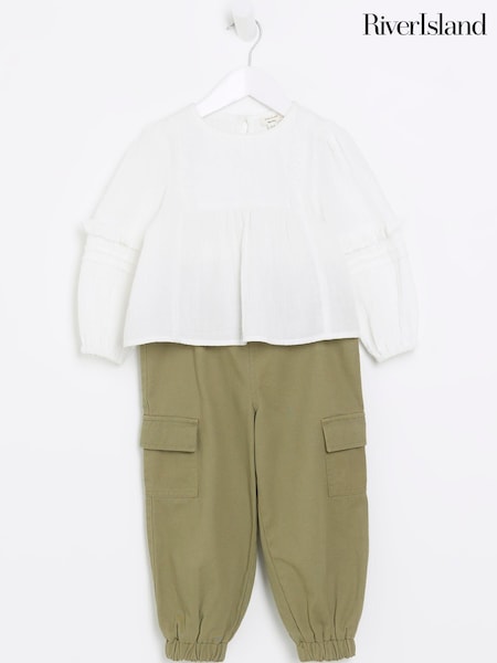 River Island White Blouse and Cargo Set (310298) | €22