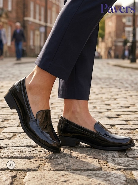 Black Ground - Pavers Smart Block Moccasins Heels