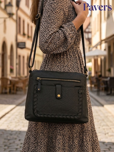 Siyah - Pavers Multi-pocket Cross-body Bag