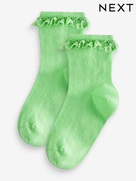 Grün - Cotton Rich Ruffle Ankle Socks 2 Pack (310466) | 2 € - 4 €