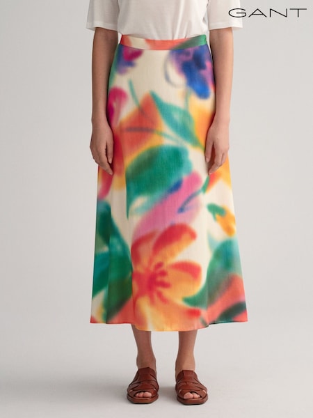 GANT Cream Floral Printed Midi Skirt (310731) | €72