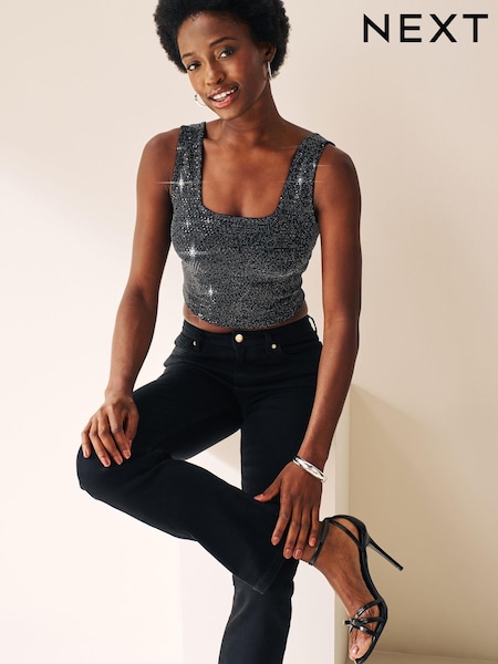 Black Sequin Vest Top (310889) | 101 zł