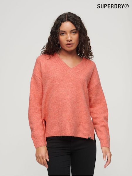 Superdry Orange Oversized V-Neck Jumper (310968) | €35