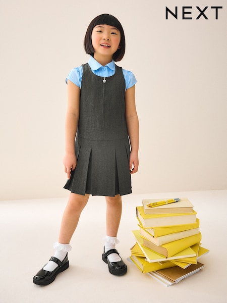 Grey Regular Fit Zip Front School Pinafore (3-14yrs) (311160) | €12 - €17