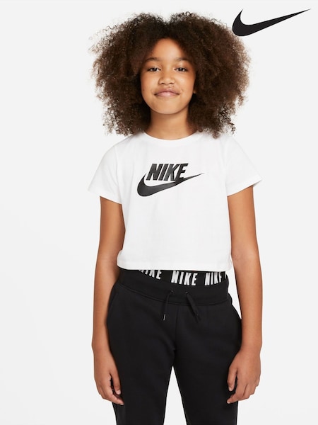 Nike White Futura Cropped 100% Cotton T-Shirt (311328) | €13