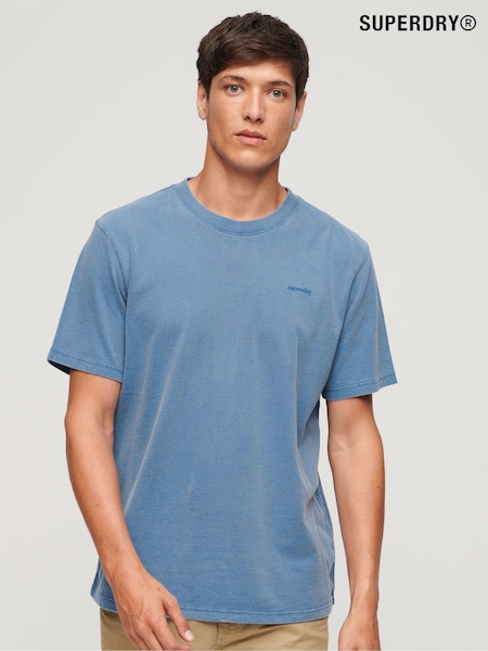Albastru deschis - Tricou Superdry 100% bumbac vintage spălat (311473) | 108 LEI
