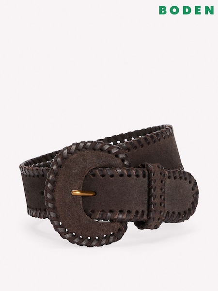 Brown - Boden Covered Whipstitch Belt