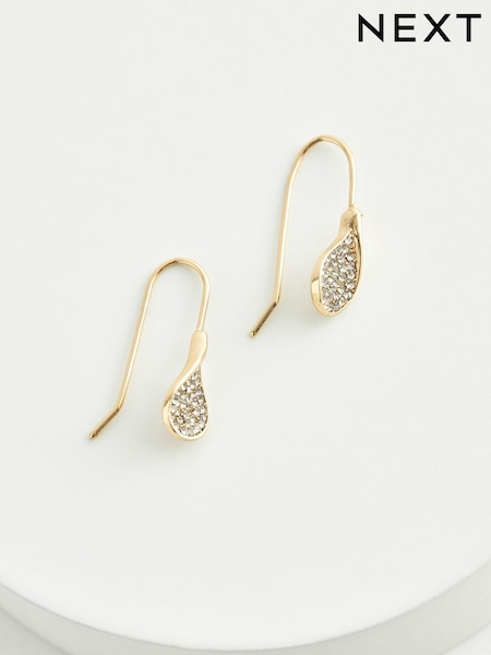 Guld ton - Sparkle Petal Drop Earrings (311915) | kr110