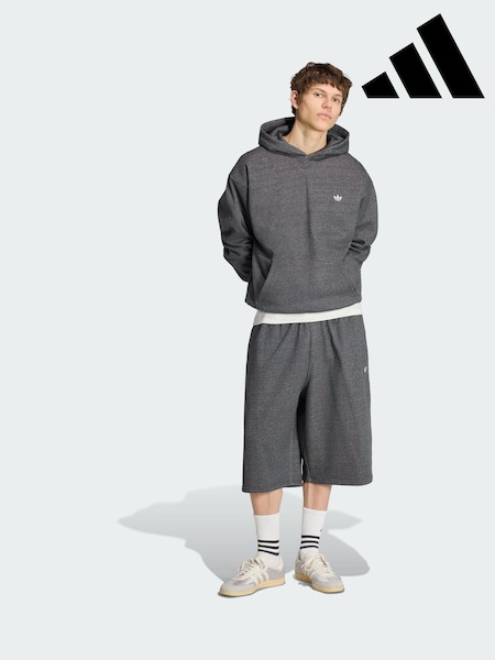 Серый - Regular Adidas Originals Trefoil Essentials Melange Loose Hoodie