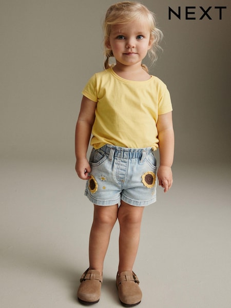 Denim Sunflower Crochet Shorts (3mths-7yrs) (312365) | €10 - €12