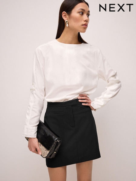 Black Tailored Stretch Mini Skirt (312412) | €6