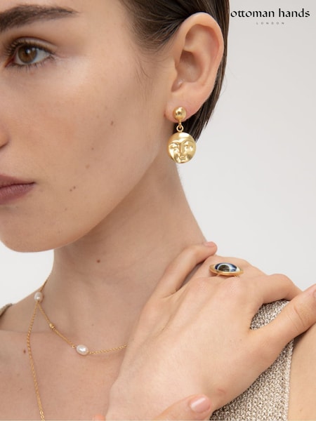 Zlata - Viseči uhani Ottoman Hands Moon Face