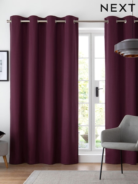 Purple Cotton Blackout/Thermal Eyelet Curtains (312673) | €26 - €69