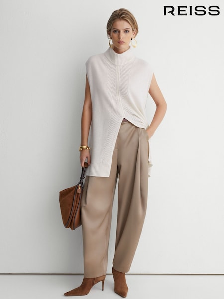 Ziloņkaula krāsa - Atelier 100% Cashmere Funnel-neck Tabard