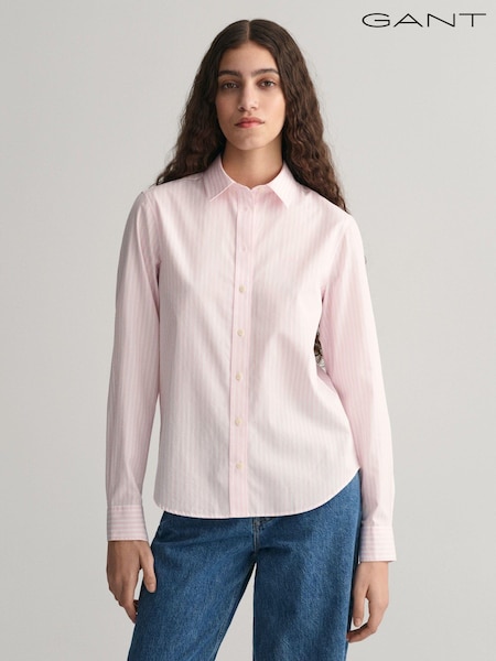 Pink - GANT Poplin Striped 100% Cotton Shirt (312852) | 396 LEI