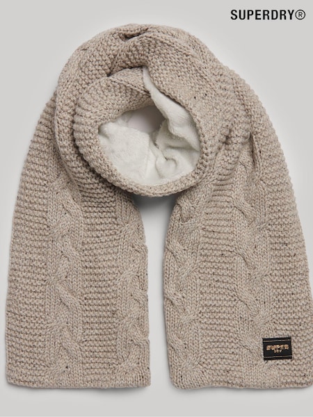 Superdry Cream Cable Knit Scarf (313036) | €15