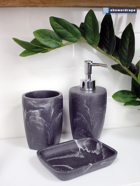 Showerdrape Grey Octavia 3 Piece Bathroom Accessory Set (313084) | €54