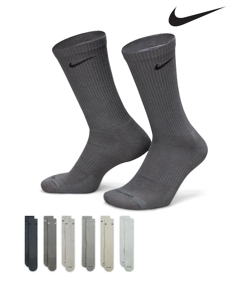 Grå - Nike Everyday Plus Cushioned Training Crew Socks 6 Pack (313136) | kr530