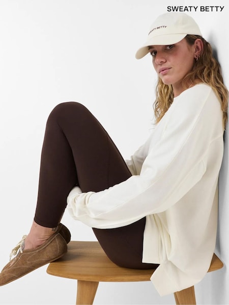 White - Sweaty Betty After Class Yoke Longline Sweatshirt