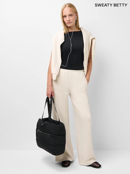 Beige - Sweaty Betty Sand Wash Wide Leg Pintuck Trousers