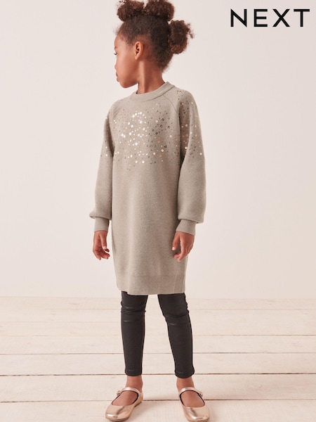 Mink Brown Sequin Jumper Dress (3-16yrs) (313505) | €6 - €7