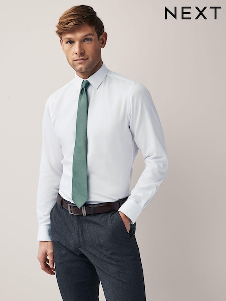 White/Sage Green Slim Fit Occasion Shirt And Tie Pack (313549) | €19