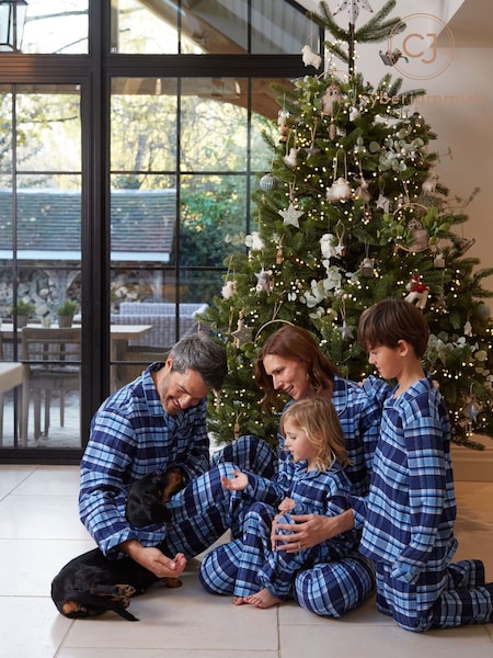 Blå - Regular Cyberjammies Check Pyjamas Set