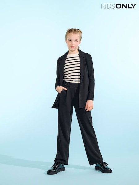Black - Only Kids Wide Leg Stretchy Jersey Trousers