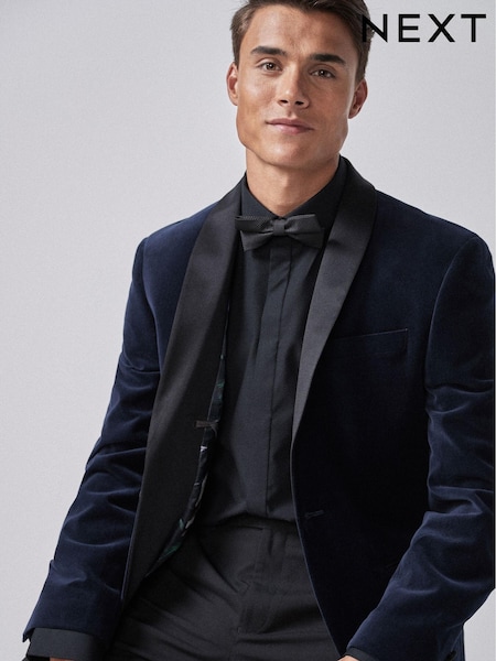 Navy Velvet Shawl Blazer (314473) | € 40