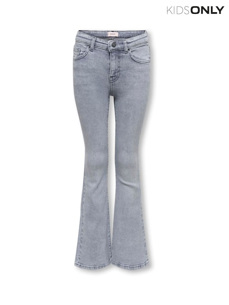 Grey - Only Kids Juicy Regular Waist Flared Jeans With Comfort Stretch