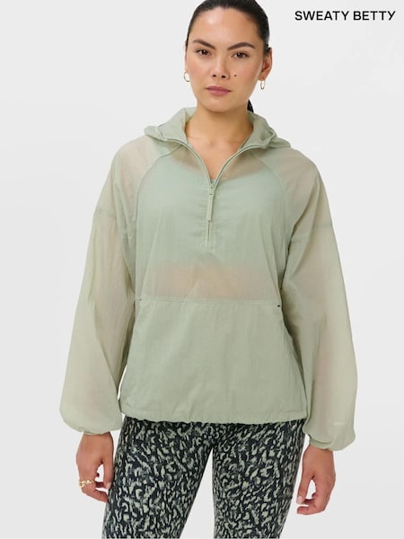 Grön - Sweaty Betty Vattentåliga Skir Popover Jackor