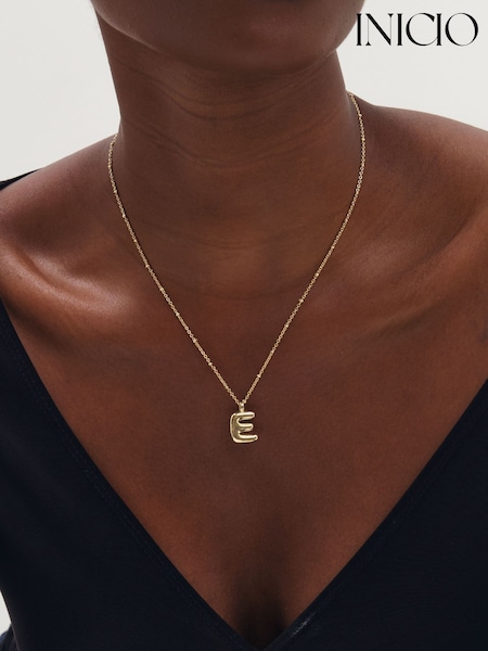 Zelta tonis - Inicio Bubble Initial Necklace E