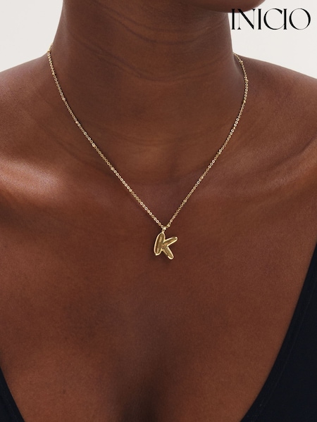 Goldfarben - Inicio Bubble Initial Necklace K