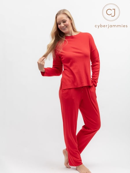Red - Cyberjammies Slouch Ribbed Jersey Pyjamas Set