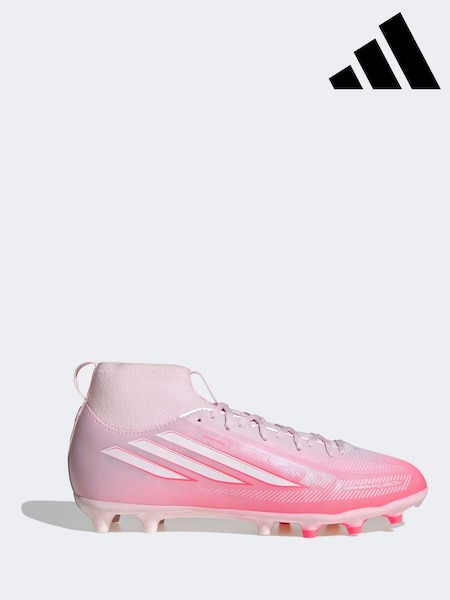 Pink - Adidas F50 Sparkfusion League Mid Cut Firm/artificial Ground Football Boots