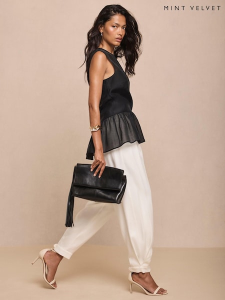 White - Mint Velvet Tailored Balloon Trousers