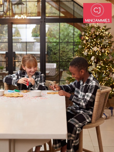 Black - Cyberjammies Check Long Sleeve Pyjamas Set