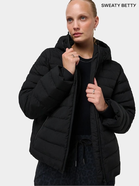 Black - Sweaty Betty Nimbus Lightweight Short Puffer Jacket