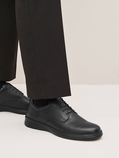 Черный - Широкая платформа - Leather Derby Shoes (316046) | €9